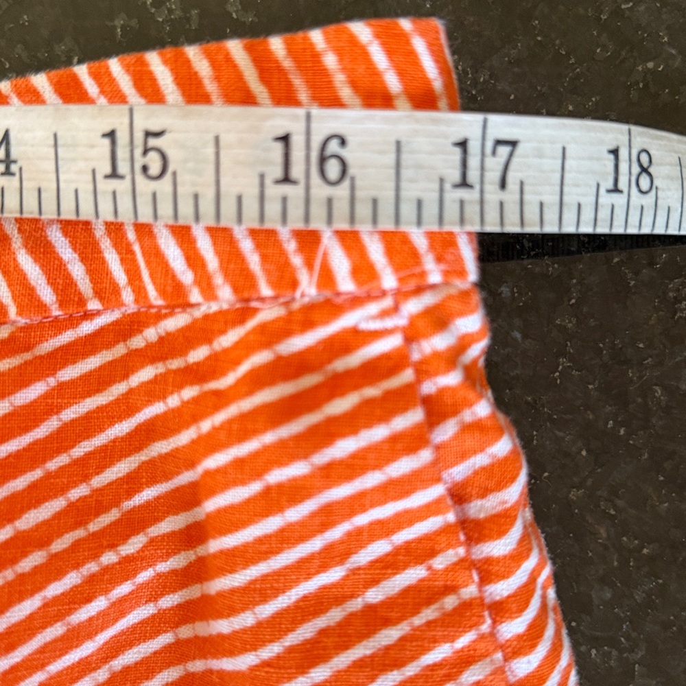Michael Michael Kors Orange /White Print Linen Shorts Size 10 - Picture 7 of 12